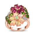 Orissa Rhodolite Garnet, Multi Gemstone Ring in Vermeil RG Over Sterling Silver (Size 10.0) 3.40 ctw - Sticky add to cart bar