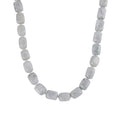 Natural Jade Tumble Shape Necklace 18-22 Inches in Rhodium Over Sterling Silver 985.00 ctw - Sticky add to cart bar