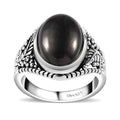 Artisan Crafted Elite Shungite Solitaire Ring in Sterling Silver (Size 10.0) 4.40 ctw - Sticky add to cart bar