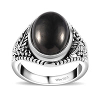 Artisan Crafted Elite Shungite Solitaire Ring in Sterling Silver (Size 10.0) 4.40 ctw