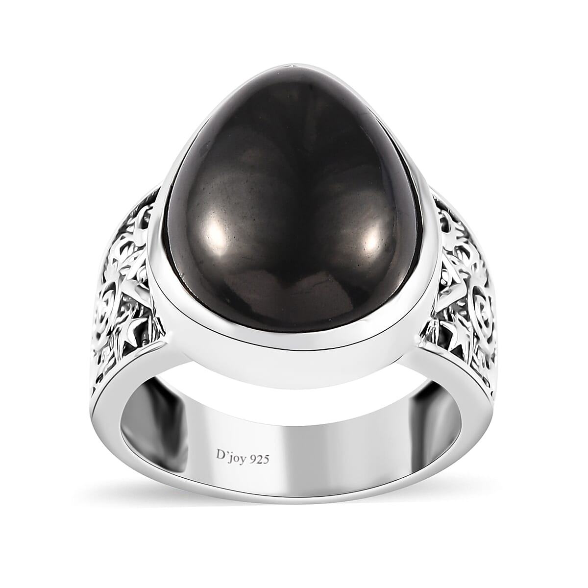 Artisan Crafted Elite Shungite Solitaire Ring in Sterling Silver (Size 10.0) 7.25 ctw
