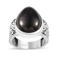 Artisan Crafted Elite Shungite Solitaire Ring in Sterling Silver (Size 10.0) 7.25 ctw - Sticky add to cart bar
