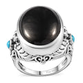 Artisan Crafted Elite Shungite, Sleeping Beauty Turquoise Ring in Sterling Silver (Size 10.0) 11.40 ctw - Sticky add to cart bar