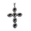 Artisan Crafted Elite Shungite South West Style Cross Pendant without Chain in Sterling Silver 2.80 ctw - Sticky add to cart bar