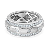 Moissanite 1.33 ctw Band Ring in Rhodium Over Sterling Silver (Size 8)