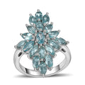 Betroka Blue Apatite Elongated Ring in Platinum Over Sterling Silver (Size 10.0) 2.60 ctw - Sticky add to cart bar