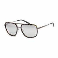 Michael Kors Men's Matte Gunmetal Square Aviator Sunglasses with Protection Case