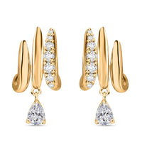 D'Joy Moissanite 1.30 ctw Earrings in Vermeil Yellow Gold Over Sterling Silver