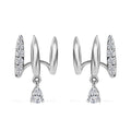 Moissanite 1.30 ctw Fancy Earrings in Platinum Over Sterling Silver - Sticky add to cart bar