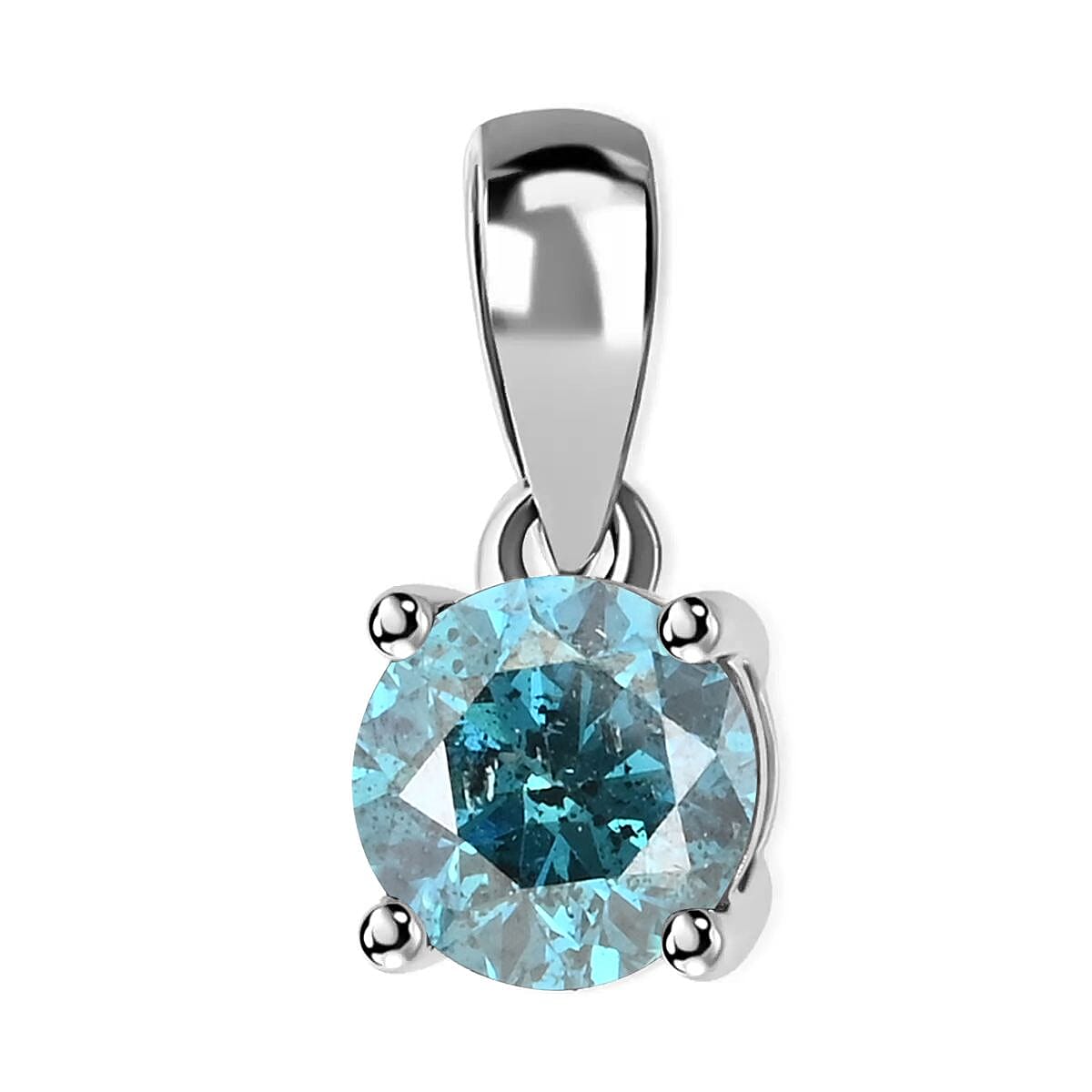 Luxoro 14K White Gold Venice Blue Diamond I1-I2 Solitaire Ring (Size 6.0) 1.00 ctw