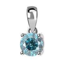 Luxoro 14K White Gold Venice Blue Diamond I1-I2 Solitaire Ring (Size 6.0) 1.00 ctw