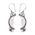 Bali Goddess Carved Bone and Tanzanite 0.30 ctw Earring in Sterling Silver - Sticky add to cart bar