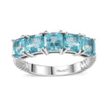 Madagascar Paraiba Apatite 5 Stone Ring in Platinum Over Sterling Silver (Size 10.0) 1.85 ctw - Sticky add to cart bar