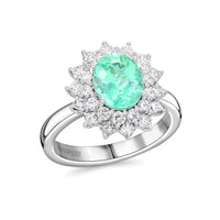 Chairman's Vault Collection Certified & Appraised Rhapsody 950 Platinum AAAA Paraiba Tourmaline and E-F VS Diamond Ring (Size 7.0) 8.50 Grams 2.75 ctw