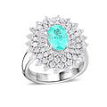 Chairman's Vault Collection Certified & Appraised Rhapsody 950 Platinum AAAA Paraiba Tourmaline and E-F VS Diamond Ring (Size 7.0) 13.30 Grams 3.10 ctw - Sticky add to cart bar