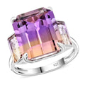Bi-Color Ametrine 3 Stone Ring in Sterling Silver (Size 10.0) 11.90 ctw - Sticky add to cart bar