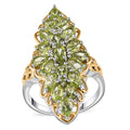 Epic Deal Peridot Elongated Ring in Vermeil YG and Platinum Over Sterling Silver (Del. in 10-12 Days) 4.65 ctw - Sticky add to cart bar