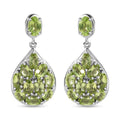 Peridot Dangling Earrings in Platinum Over Sterling Silver 6.15 ctw - Sticky add to cart bar
