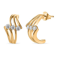 Moissanite 0.60 ctw Earrings in Vermeil Yellow Gold Over Sterling Silver