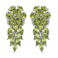 Peridot and White Zircon Earrings in Platinum Over Sterling Silver 5.40 ctw - Sticky add to cart bar