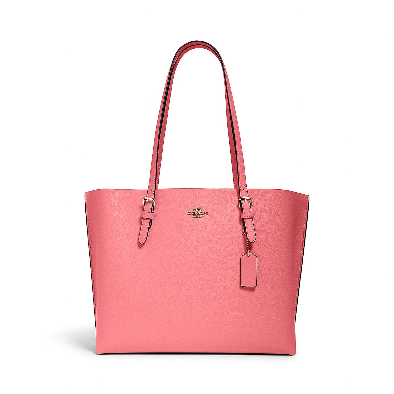 Coach Pink Pebbled Leather Mollie Tote Bag (13.25"x5"x11") (Ships in 8-10 Business Days)