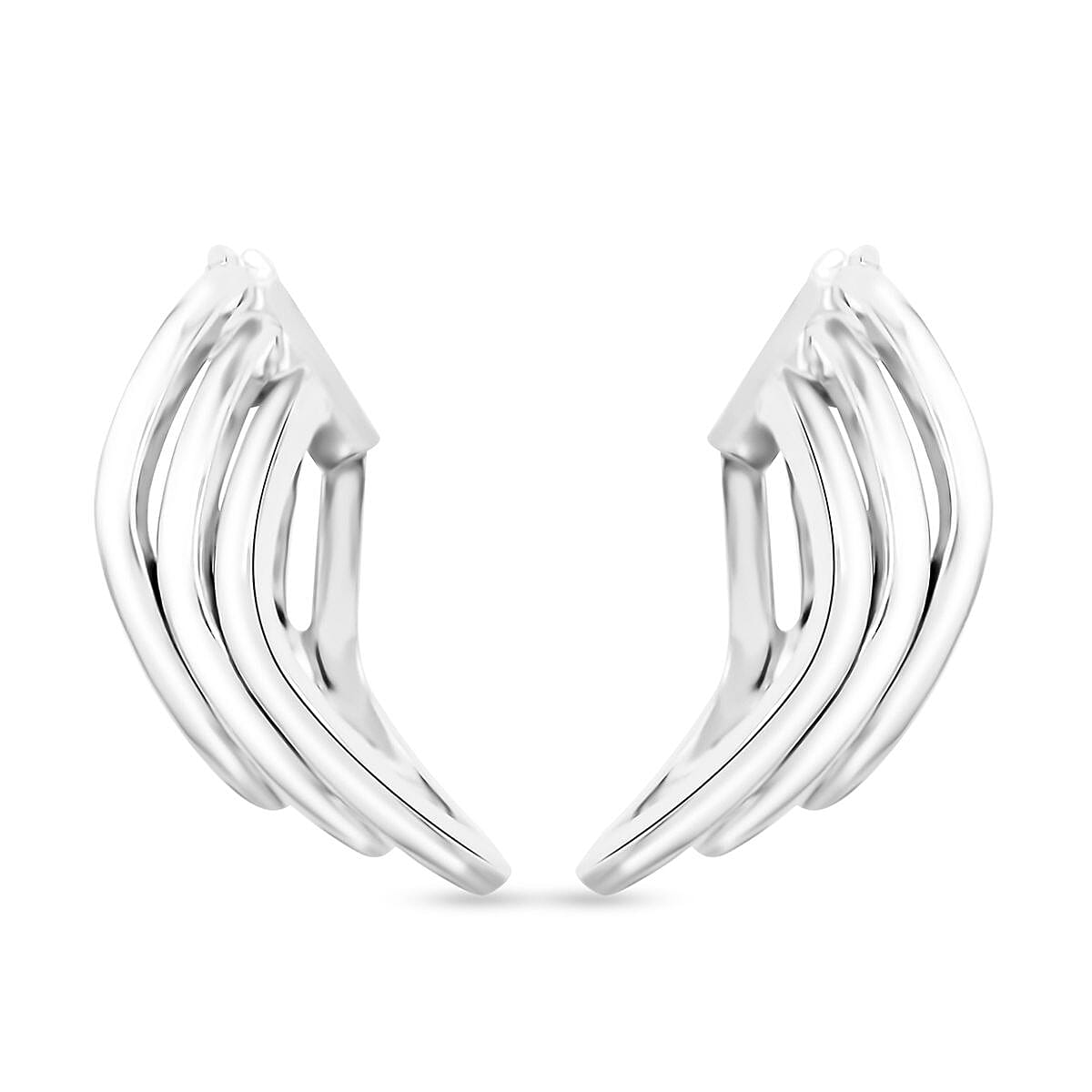 Italian Sterling Silver 3 Row Hoop Earrings 5.50 Grams