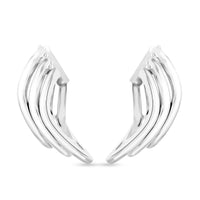 Italian Sterling Silver 3 Row Hoop Earrings 5.50 Grams