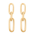 Italian 14K Yellow Gold Over Sterling Silver Paper Clip 3 Row Drop Statement Earrings 10.90 Grams - Sticky add to cart bar