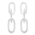 Italian Sterling Silver Paper Clip 3 Row Drop Statement Earrings 19.10 Grams - Sticky add to cart bar