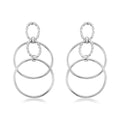 Italian Sterling Silver Circle Drop Interlocked Statement Earrings 7.50 Grams - Sticky add to cart bar