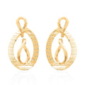 Italian 14K YG Over Sterling Silver Infinity Double Hoop Statement Earrings (6.60 g) - Sticky add to cart bar