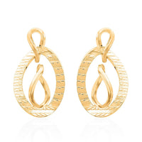 Italian 14K YG Over Sterling Silver Infinity Double Hoop Statement Earrings (6.60 g)