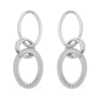 Italian Sterling Silver Triple Tear Drop Interlocked Drop Statement Earrings (12.40 g)