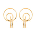 Italian 14K YG Over Sterling Silver Circle Drop Interlocked Statement Earrings (9.70 g) - Sticky add to cart bar