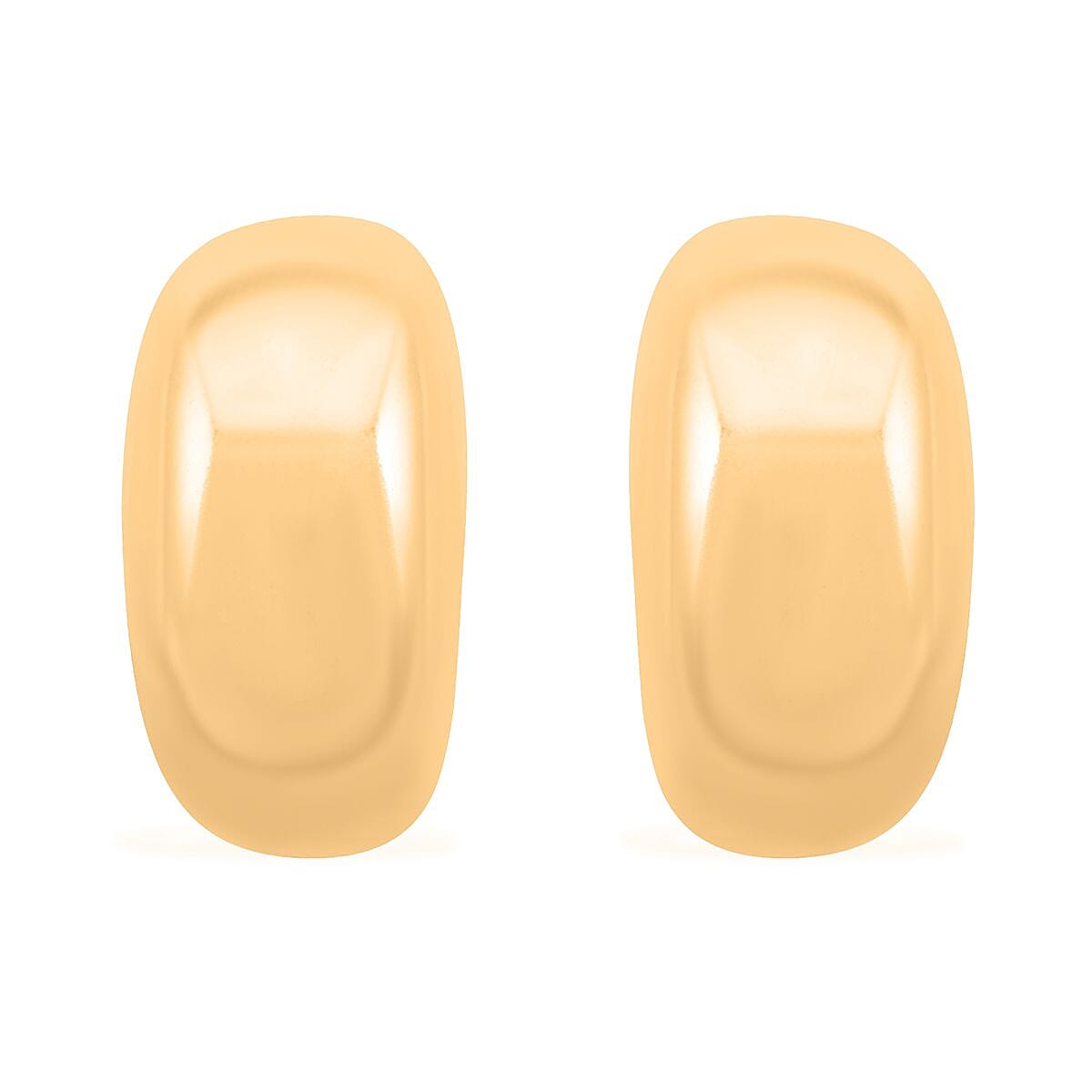 Italian 14K Yellow Gold Over Sterling Silver Bold Dome Statement Earrings 5.70 Grams