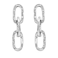 Italian Sterling Silver Textured Paper Clip Statement Earrings 5.70 Grams