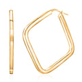 Italian 14K YG Over Sterling Silver Square Hoop Earrings (5.80 g) - Sticky add to cart bar