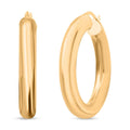 Italian 14K Yellow Gold Over Sterling Silver Bold Hoop Statement Earrings 8.40 Grams - Sticky add to cart bar