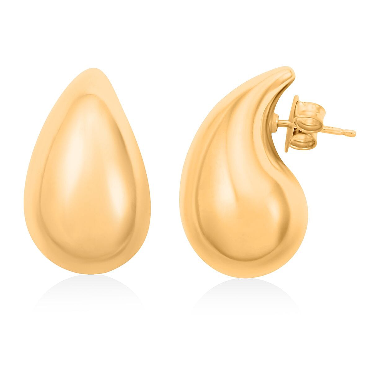 Italian 14K YG Over Sterling Silver Rain Drop Tear Drop Statement Earrings (8.50 g)