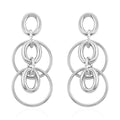 Italian Sterling Silver Interlocked Drop Statement Earrings (9.10 g) - Sticky add to cart bar