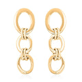 Italian 14K Yellow Gold Over Sterling Silver Interlocked Drop Statement Earrings 11.10 Grams - Sticky add to cart bar