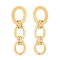 Italian 14K YG Over Sterling Silver Interlocked Drop Statement Earrings (11.40 g)
