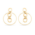 Italian 14K Yellow Gold Over Sterling Silver Multi Row Drop Interlocked Statement Earrings 13.40 Grams - Sticky add to cart bar