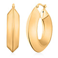 Italian 14K YG Over Sterling Silver Bold Hoop Statement Earrings (15.40 g) - Sticky add to cart bar
