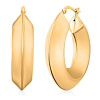Italian 14K YG Over Sterling Silver Bold Hoop Statement Earrings (15.40 g)