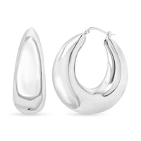 Italian Sterling Silver Bold Hoop Statement Earrings (20 g)