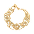 Italian 14K YG Over Sterling Silver Interlocked Statement Bracelet (8.00 In) (20 g) - Sticky add to cart bar