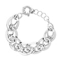 Italian Sterling Silver Interlocked Statement Bracelet (8.00-900In) 25.20 Grams - Sticky add to cart bar