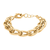 Italian 14K Yellow Gold Over Sterling Silver Interlocked Statement Bracelet (7.50-8.50In) 21.60 Grams