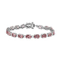Premium Blush Apatite and Moissanite Bracelet in Platinum Over Sterling Silver (6.50 In) 13.50 ctw - Sticky add to cart bar